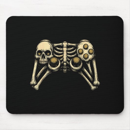 Tapis De Souris Halloween Skeleton Gamer Gaming Controller Costume (Devant)