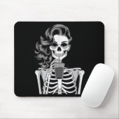 Tapis De Souris Halloween Skeleton Retro Style Drink Beverage Quir (Avec souris)
