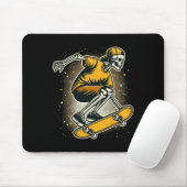 Tapis De Souris Halloween Skeleton Skateboard (Avec souris)