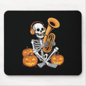 Tapis De Souris Halloween Skeleton Tuba Tubist (Devant)