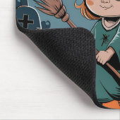 Tapis De Souris Halloween - sorcière à balai (Coin)