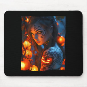 Tapis De Souris Halloween sorcière mystique Citrouille brillant