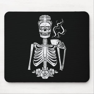 Tapis De Souris Halloween Squelette Café Drôle Costume Maman Femme
