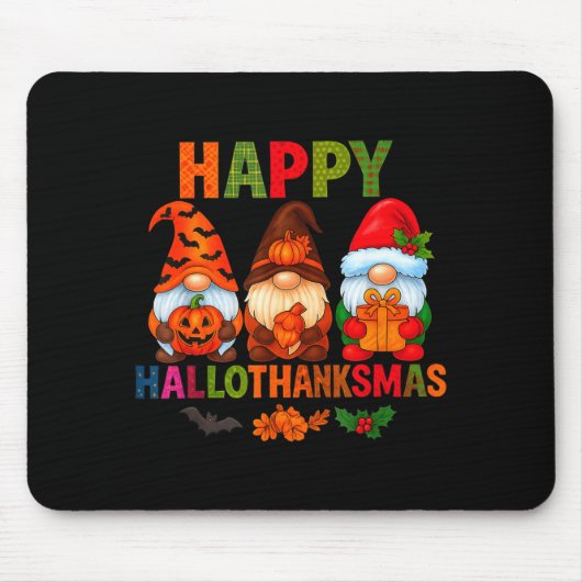 Tapis De Souris Halloween Thanksgiving Christmas Happy Hallothanks (Devant)