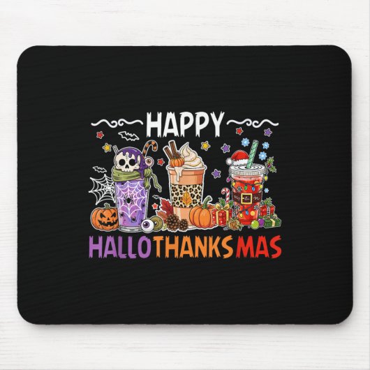 Tapis De Souris Halloween Thanksgiving Happy Season Café Halloth (Devant)