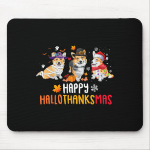 Tapis De Souris Halloween Thanksgiving Noël Drôle Corgi Chiens