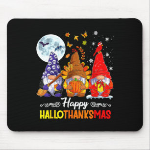 Tapis De Souris Halloween Thanksgiving Noël Happy HalloThanks