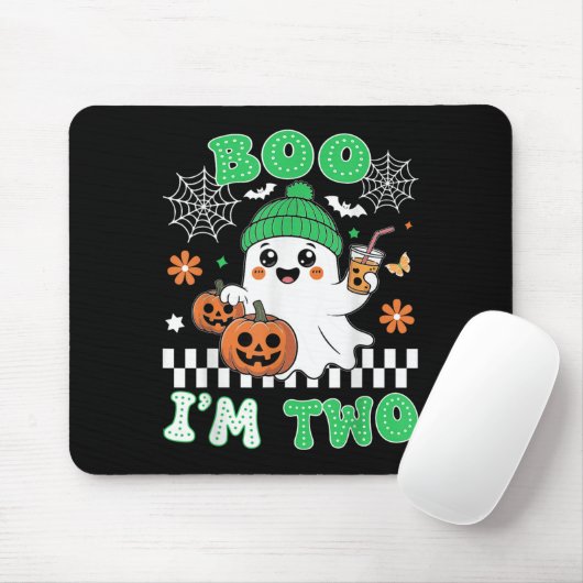 Tapis De Souris Halloween Two Birthday Boo Im Two Groovy Birthday  (Avec souris)