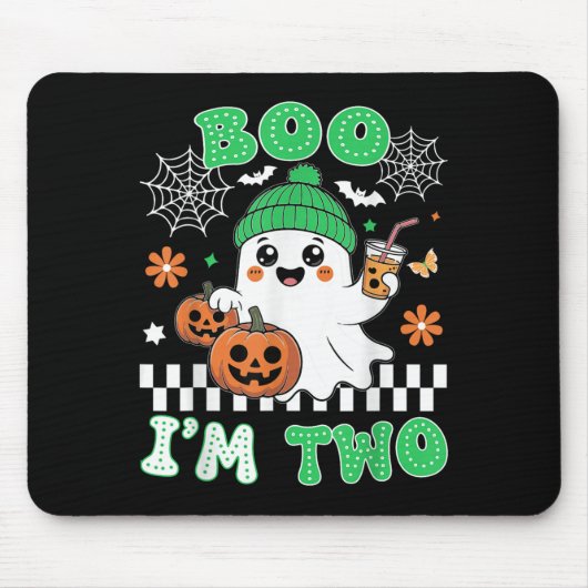 Tapis De Souris Halloween Two Birthday Boo Im Two Groovy Birthday  (Devant)