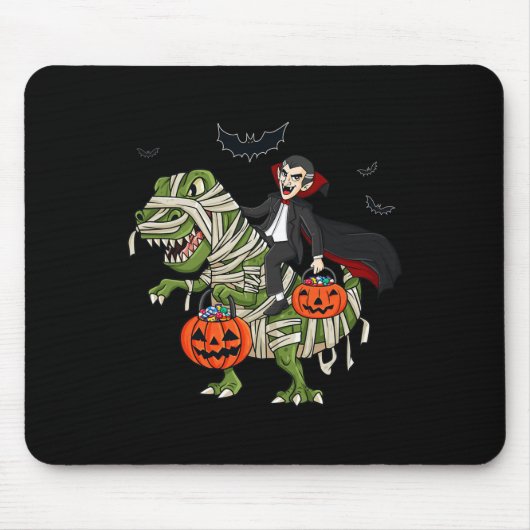 Tapis De Souris Halloween Vampire équitation T Rex Fun Boys Girls  (Devant)