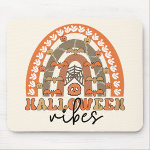 Tapis De Souris Halloween Vibes Boho Arc-en-ciel Automne Halloween