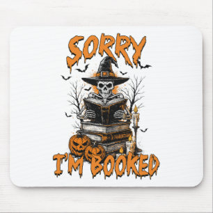Tapis De Souris Halloween Vibes Lecture Livre Lover Bookie Désolé