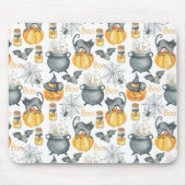 Tapis De Souris Halloween Whimsical Cauldron et Motif de chats (Devant)