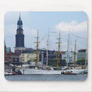 Tapis De Souris Hambourg Harbor Port Michel Allemagne