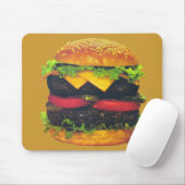 Tapis De Souris Hamburger de luxe double au fromage (Avec souris)
