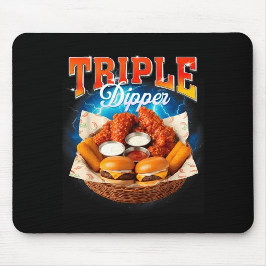 Tapis De Souris Hamburger de restauration rapide Nugget de poulet (Devant)