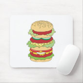 Tapis De Souris hamburger triple pont (Avec souris)