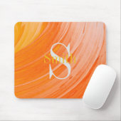 Tapis De Souris HAMbWG - Monogramme à balayage orange (Avec souris)