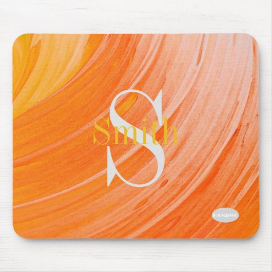 Tapis De Souris HAMbWG - Monogramme à balayage orange (Devant)