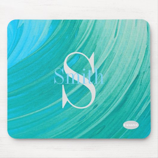 Tapis De Souris HAMbWG - Monogramme à spirale aquatique (Devant)