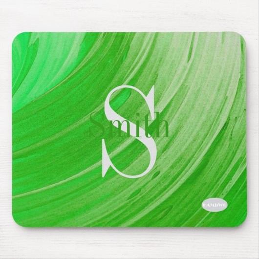 Tapis De Souris HAMbWG - Monogramme à spirale verte (Devant)