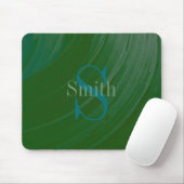 Tapis De Souris HAMbWG - Monogramme à spirale verte profonde (Avec souris)