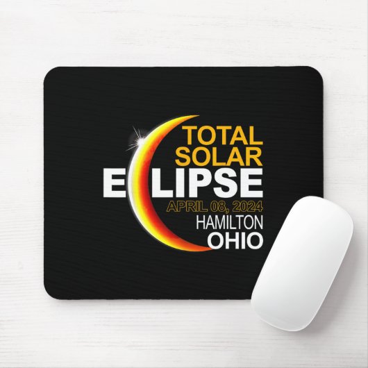 Tapis De Souris Hamilton 2024 Solar Eclipse 2024 040824 Eclipse (Avec souris)