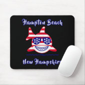 Tapis De Souris Hampton Beach New Hampshire Patriotic Usa Flag Whi (Avec souris)