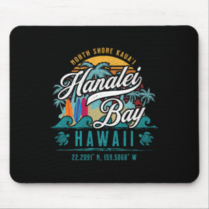 Tapis De Souris Hanalei Byy North Shore Kauai Hawaii Retro Sun Sur