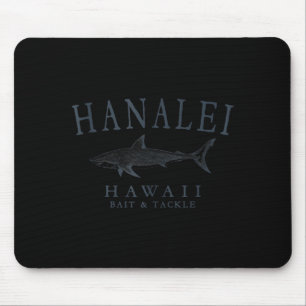 Tapis De Souris Hanalei hawaii requin rétro ardoise art pêche rése