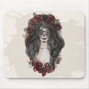 Tapis De Souris Hand-drawn Dia de los Muertos simple   Mousepad
