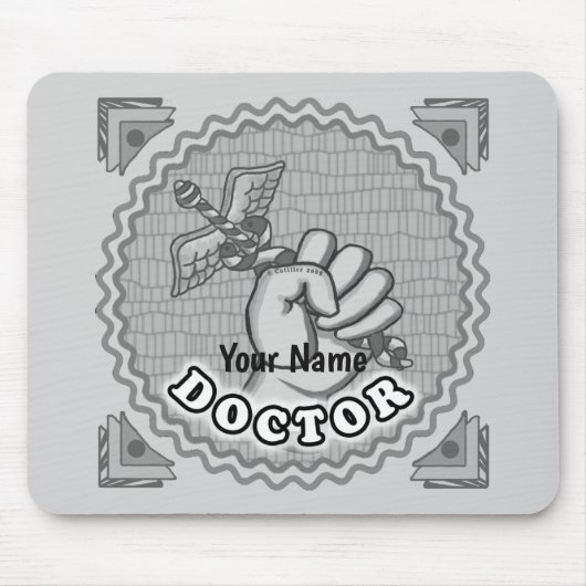 Tapis De Souris Hand holding caduceus doctor (Devant)