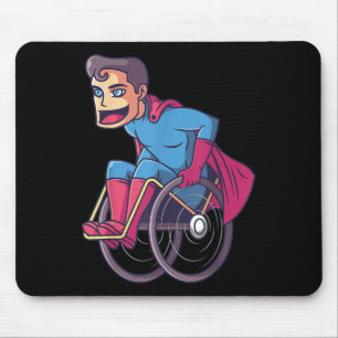 Tapis De Souris Handicap Handicap Amputé Superhero I en fauteuil r