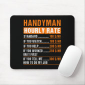 Tapis De Souris Handyman Funny Hourly Rate Meme - Daddy Grandpa (Avec souris)