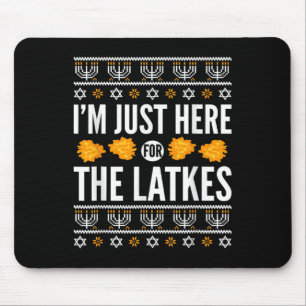 Tapis De Souris Hanoukka Heureux Juste Ici Pour Latkes Juif Hébreu