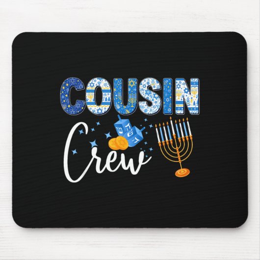 Tapis De Souris Hanukkah Cousin Crew Matching Family Christmas Paj (Devant)