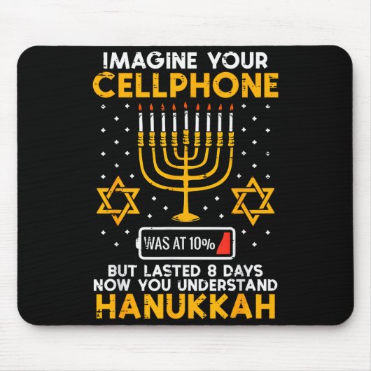 Tapis De Souris Hanukkah Imagine Your Cellphone Chanukah Jew Men W (Devant)