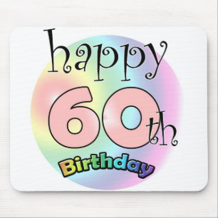 Tapis De Souris Happy 60th birthday (rose)
