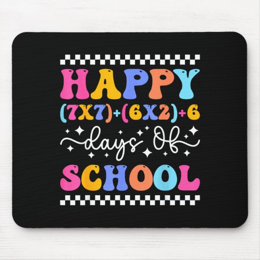 Tapis De Souris Happy 67 Days Of School Math Teacher Students Six (Devant)