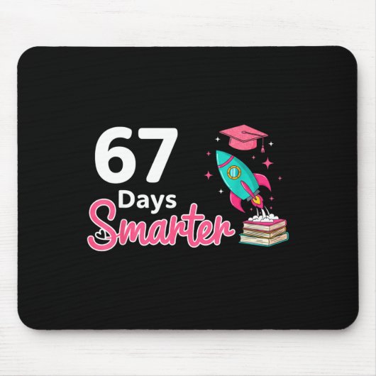 Tapis De Souris Happy 67 Days Smarter School Student Teacher Kids  (Devant)