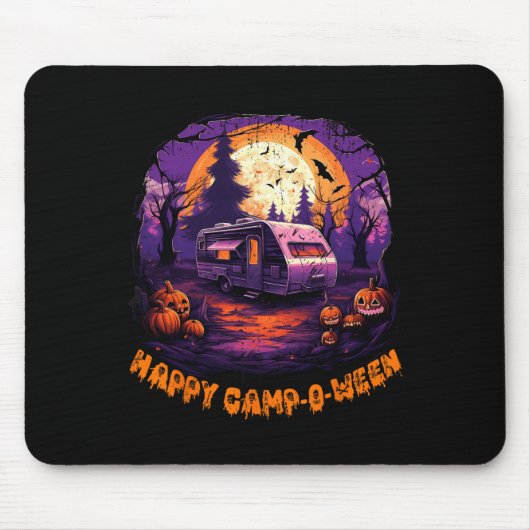 Tapis De Souris Happy CampOWeen Camping Halloween Costume Citrouil (Devant)