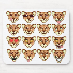 Tapis De Souris Happy Cartoon Lioness émoticon Mousepad