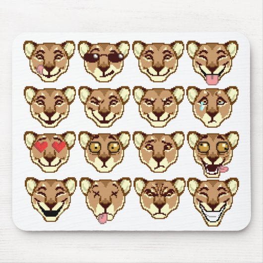 Tapis De Souris Happy Cartoon Lioness émoticon Mousepad (Devant)