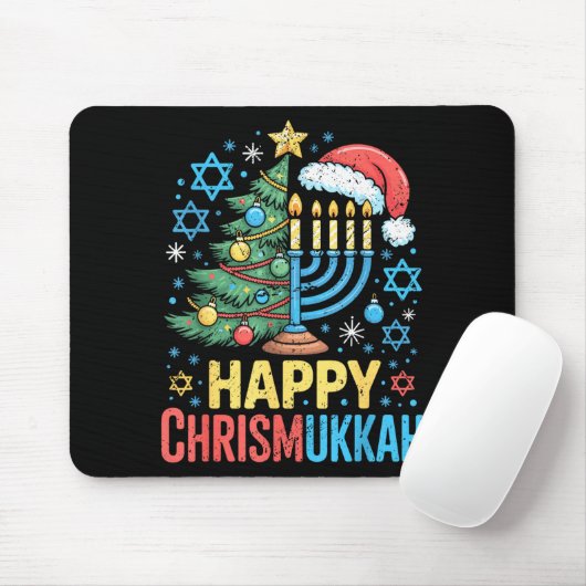 Tapis De Souris Happy Chrismukkah Holiday Christmas And Hanukkah S (Avec souris)