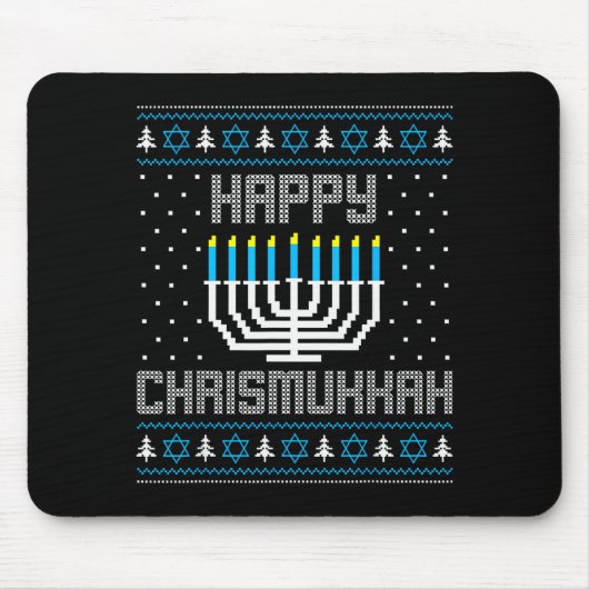 Tapis De Souris Happy Chrismukkah Menorah Ugly Sweater Christmas H (Devant)