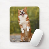 Tapis De Souris Happy Corgi Puppy Standing Photo (Avec souris)