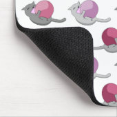 Tapis De Souris Happy Cute Cats Playing with Balls Pattern (Coin)