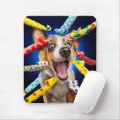 Tapis De Souris Happy Dog Party Blowers (Avec souris)