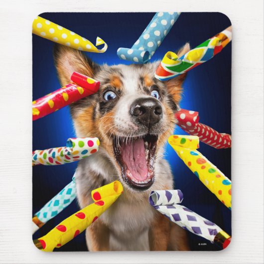 Tapis De Souris Happy Dog Party Blowers (Devant)