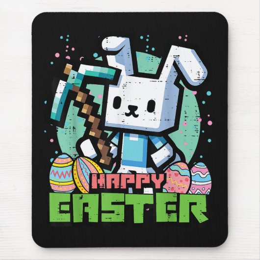 Tapis De Souris Happy Easter Bunny Pixel Game  (Devant)